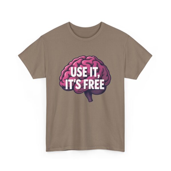 Use It, It’s Free Funny Brain Cartoon Quirky Sarcastic Humor Design Unisex Heavy Cotton Tee - Image 7