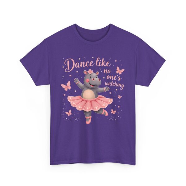 Dance Like No One’s Watching Cute Hippo Ballet Body Positivity Confidence Design Unisex Heavy Cotton Tee - Image 4