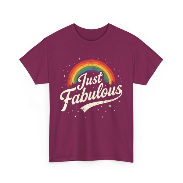 Just Fabulous Retro Futuristic Rainbow 70s 80s Psychedelic Aesthetic Unisex Heavy Cotton Tee - Image 11