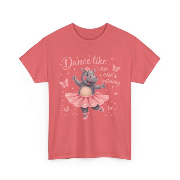 Dance Like No One’s Watching Cute Hippo Ballet Body Positivity Confidence Design Unisex Heavy Cotton Tee - Image 6