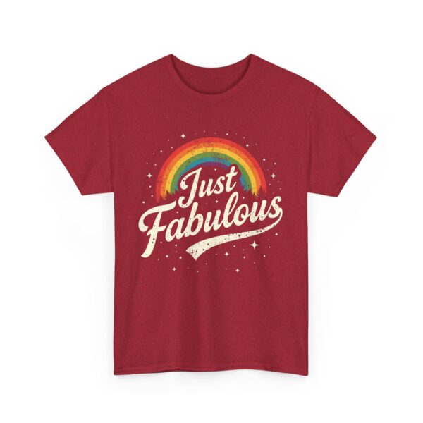 Just Fabulous Retro Futuristic Rainbow 70s 80s Psychedelic Aesthetic Unisex Heavy Cotton Tee - Image 12
