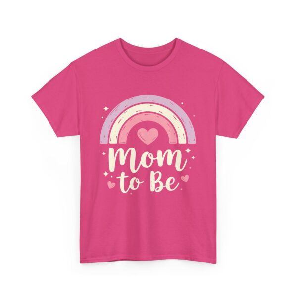 Mom to Be Pastel Rainbow Retro Vintage Baby Announcement Cute Maternity Design Unisex Heavy Cotton Tee - Image 9