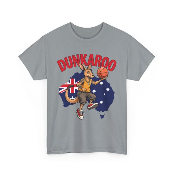 Dunkaroo Funny Kangaroo Basketball Player Australian Pride Flag Sports Humor Unisex Heavy Cotton Tee - Image 10