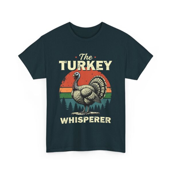 The Turkey Whisperer Vintage Cooking Thanksgiving Chef Retro Sunset Design Unisex Heavy Cotton Tee - Image 3