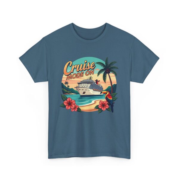 Cruise Mode On Tropical Travel Vacation Beach Sunset Adventure Design Unisex Heavy Cotton Tee - Image 10