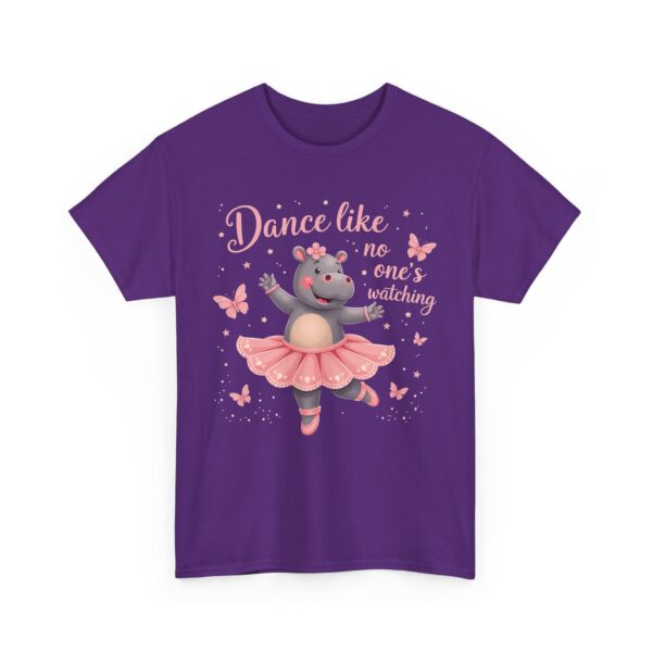 Dance Like No One’s Watching Cute Hippo Ballet Body Positivity Confidence Design Unisex Heavy Cotton Tee - Image 10