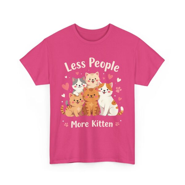 Less People More Kitten Funny Introvert Cat Lover Cute Cartoon Design Unisex Heavy Cotton Tee - Image 8