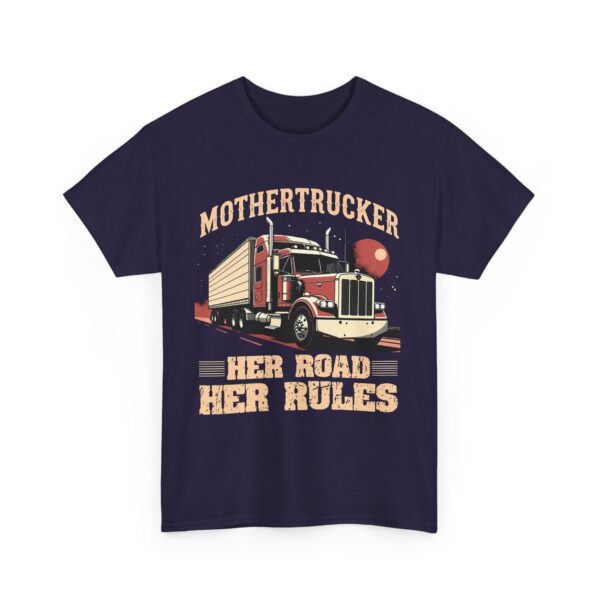 Mothertrucker Strong Woman Truck Driver Bold Empowerment Highway Queen Unisex Heavy Cotton Tee - Image 4