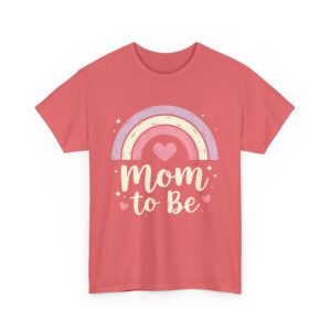 Mom to Be Pastel Rainbow Retro Vintage Baby Announcement Cute Maternity Design Unisex Heavy Cotton Tee