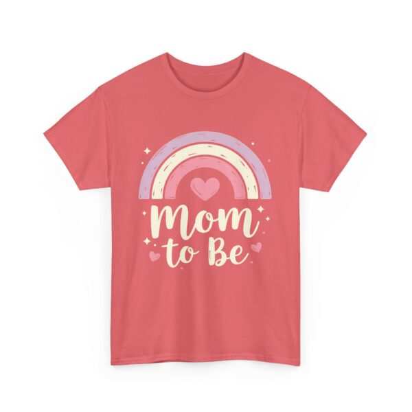 Mom to Be Pastel Rainbow Retro Vintage Baby Announcement Cute Maternity Design Unisex Heavy Cotton Tee - Image 5