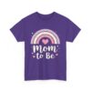 Mom to Be Pastel Rainbow Retro Vintage Baby Announcement Cute Maternity Design Unisex Heavy Cotton Tee - Image 7