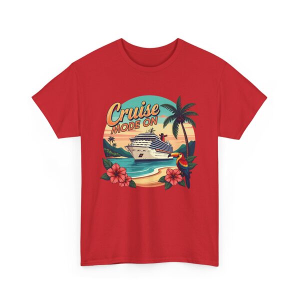 Cruise Mode On Tropical Travel Vacation Beach Sunset Adventure Design Unisex Heavy Cotton Tee - Image 12