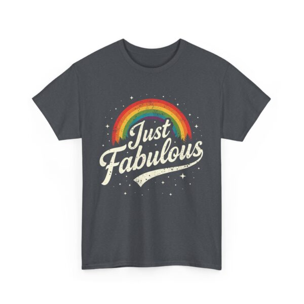 Just Fabulous Retro Futuristic Rainbow 70s 80s Psychedelic Aesthetic Unisex Heavy Cotton Tee - Image 4