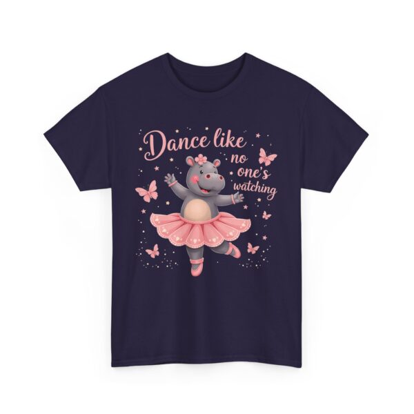 Dance Like No One’s Watching Cute Hippo Ballet Body Positivity Confidence Design Unisex Heavy Cotton Tee - Image 9
