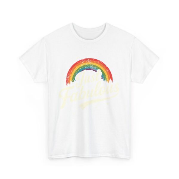 Just Fabulous Retro Futuristic Rainbow 70s 80s Psychedelic Aesthetic Unisex Heavy Cotton Tee - Image 3