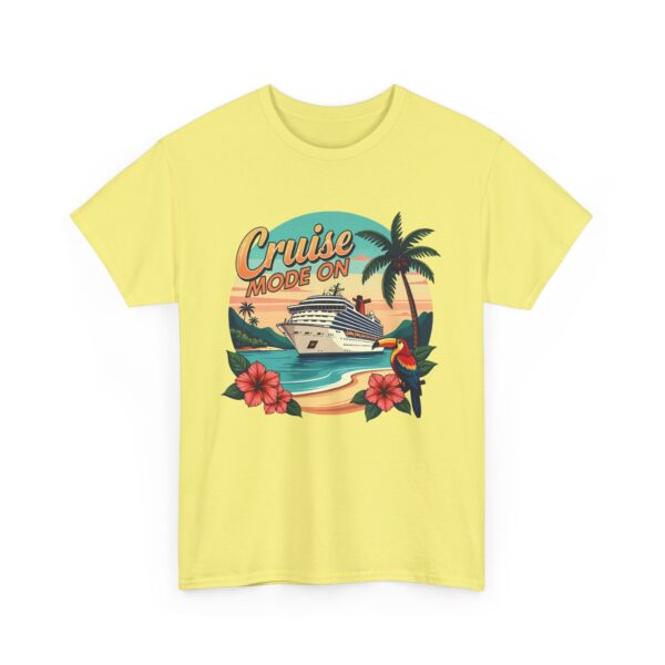 Cruise Mode On Tropical Travel Vacation Beach Sunset Adventure Design Unisex Heavy Cotton Tee - Image 5