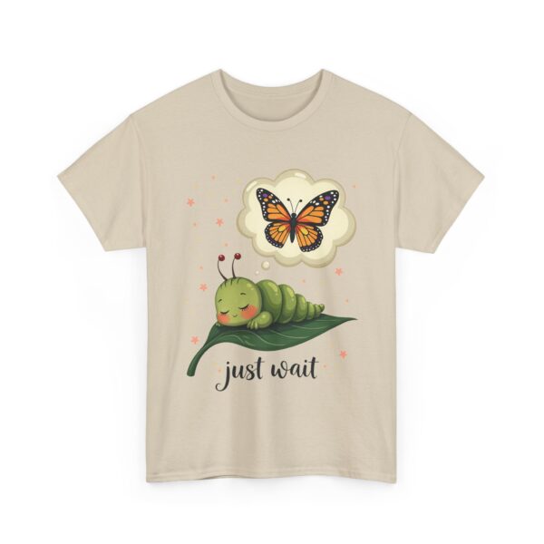 Dream of the Caterpillar Cute Inspirational Butterfly Transformation Design Unisex Heavy Cotton Tee - Image 3