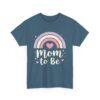 Mom to Be Pastel Rainbow Retro Vintage Baby Announcement Cute Maternity Design Unisex Heavy Cotton Tee - Image 3