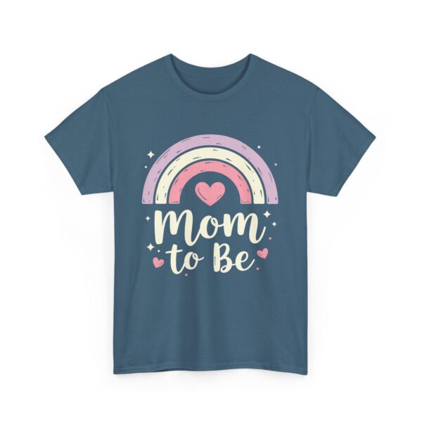 Mom to Be Pastel Rainbow Retro Vintage Baby Announcement Cute Maternity Design Unisex Heavy Cotton Tee - Image 3
