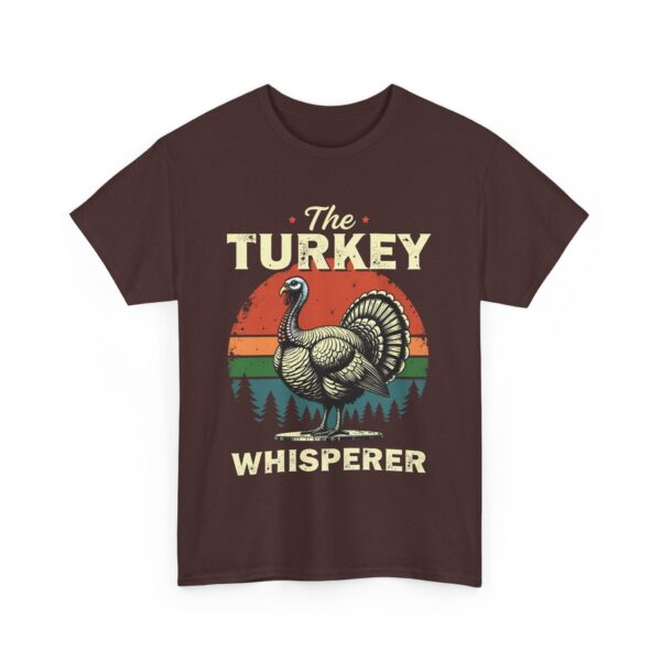 The Turkey Whisperer Vintage Cooking Thanksgiving Chef Retro Sunset Design Unisex Heavy Cotton Tee - Image 6