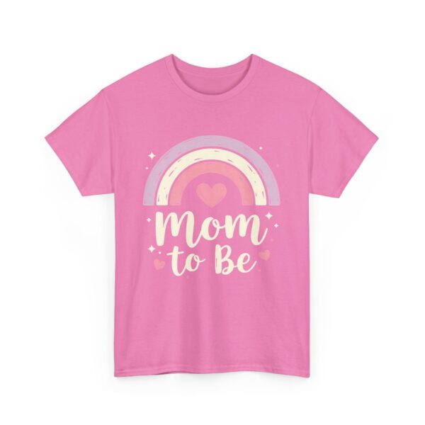 Mom to Be Pastel Rainbow Retro Vintage Baby Announcement Cute Maternity Design Unisex Heavy Cotton Tee - Image 4