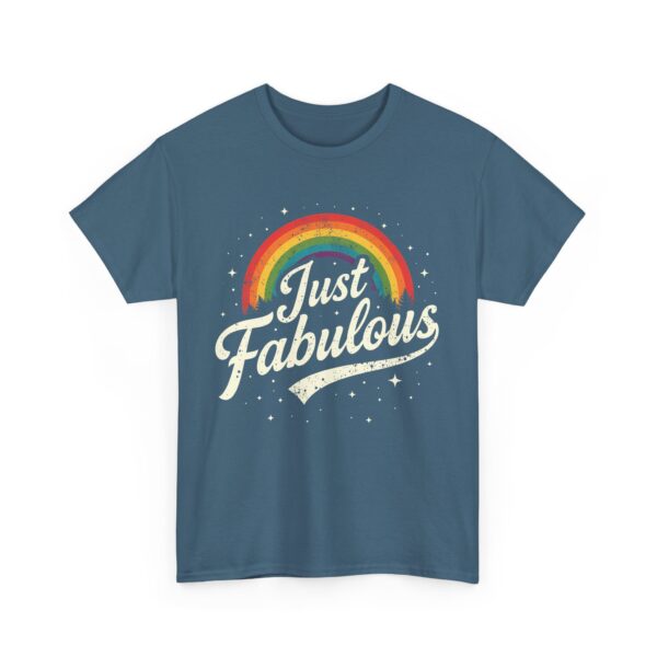 Just Fabulous Retro Futuristic Rainbow 70s 80s Psychedelic Aesthetic Unisex Heavy Cotton Tee - Image 7
