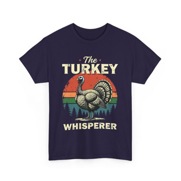 The Turkey Whisperer Vintage Cooking Thanksgiving Chef Retro Sunset Design Unisex Heavy Cotton Tee - Image 4