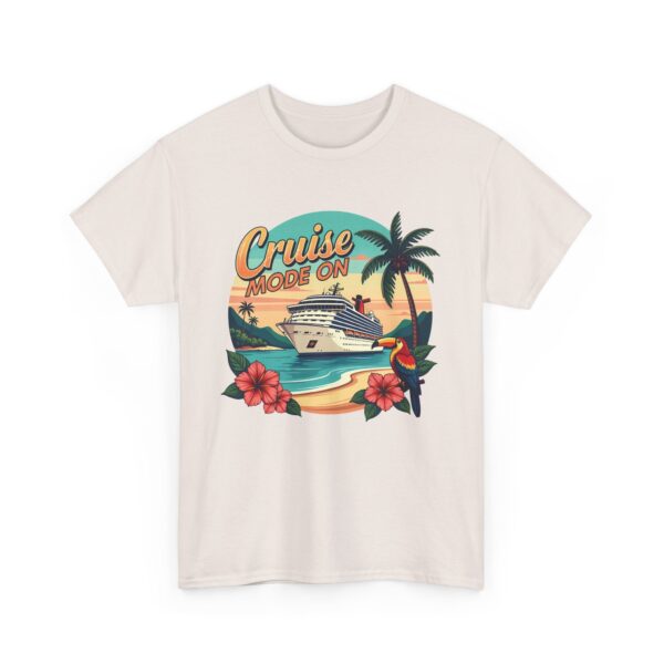 Cruise Mode On Tropical Travel Vacation Beach Sunset Adventure Design Unisex Heavy Cotton Tee - Image 2