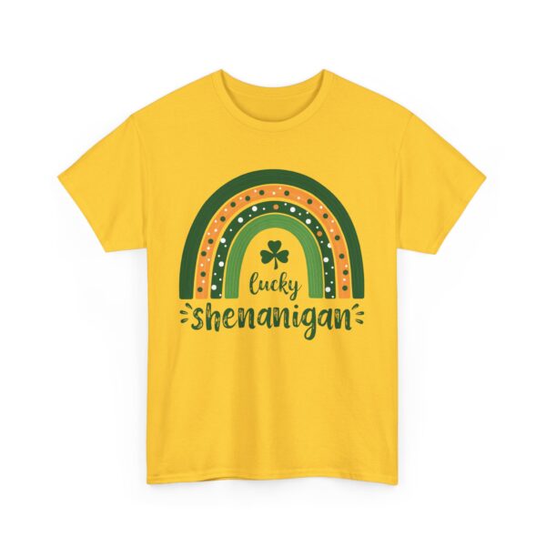 Lucky Shenanigan St. Patrick’s Day Irish Rainbow Clover Festive Fun Design Unisex Heavy Cotton Tee - Image 7