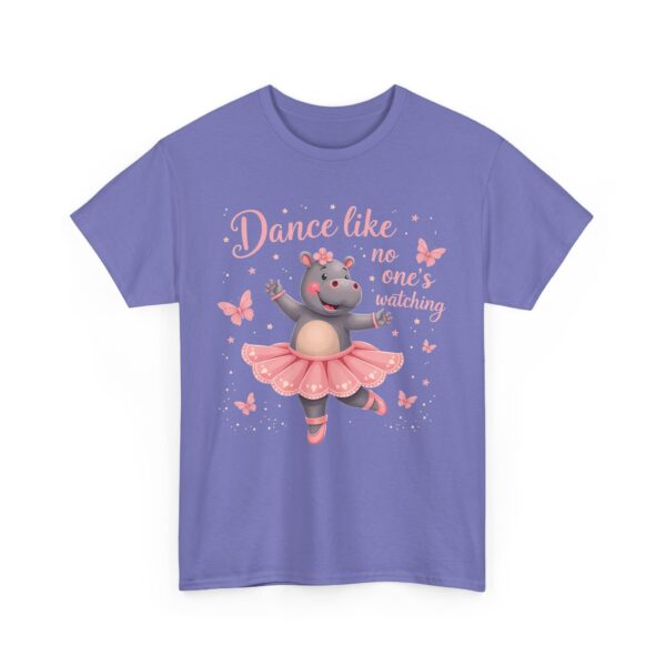 Dance Like No One’s Watching Cute Hippo Ballet Body Positivity Confidence Design Unisex Heavy Cotton Tee - Image 8