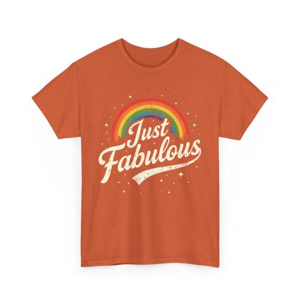 Just Fabulous Retro Futuristic Rainbow 70s 80s Psychedelic Aesthetic Unisex Heavy Cotton Tee - Image 2