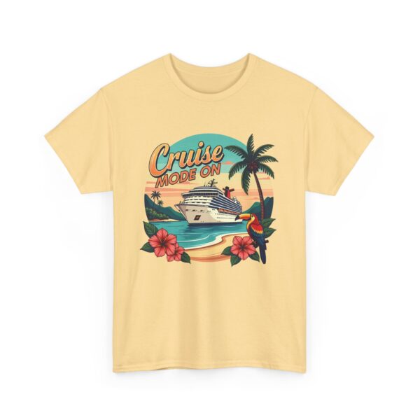 Cruise Mode On Tropical Travel Vacation Beach Sunset Adventure Design Unisex Heavy Cotton Tee - Image 4