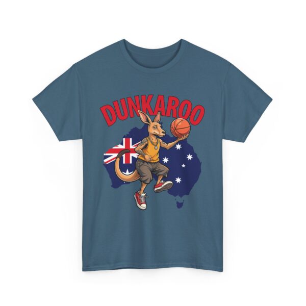 Dunkaroo Funny Kangaroo Basketball Player Australian Pride Flag Sports Humor Unisex Heavy Cotton Tee - Image 12