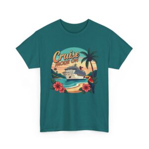 Cruise Mode On Tropical Travel Vacation Beach Sunset Adventure Design Unisex Heavy Cotton Tee