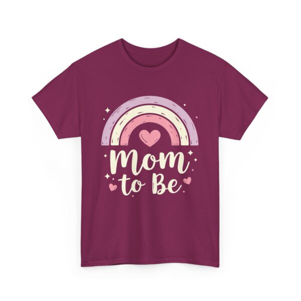 Mom to Be Pastel Rainbow Retro Vintage Baby Announcement Cute Maternity Design Unisex Heavy Cotton Tee - Image 10