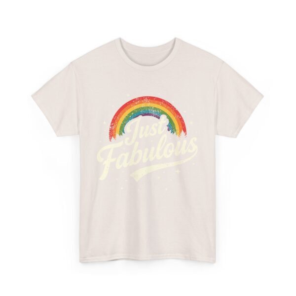 Just Fabulous Retro Futuristic Rainbow 70s 80s Psychedelic Aesthetic Unisex Heavy Cotton Tee - Image 6