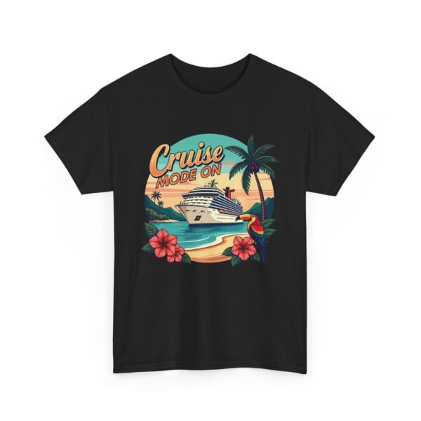 Cruise Mode On Tropical Travel Vacation Beach Sunset Adventure Design Unisex Heavy Cotton Tee - Image 6