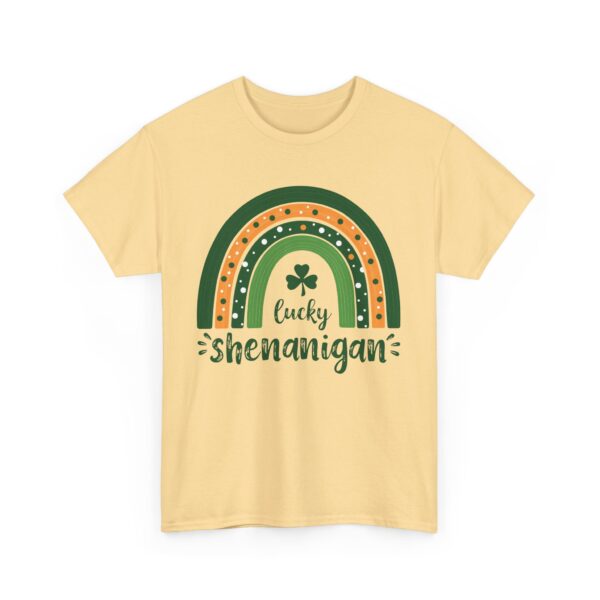 Lucky Shenanigan St. Patrick’s Day Irish Rainbow Clover Festive Fun Design Unisex Heavy Cotton Tee - Image 5