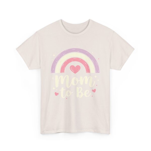 Mom to Be Pastel Rainbow Retro Vintage Baby Announcement Cute Maternity Design Unisex Heavy Cotton Tee