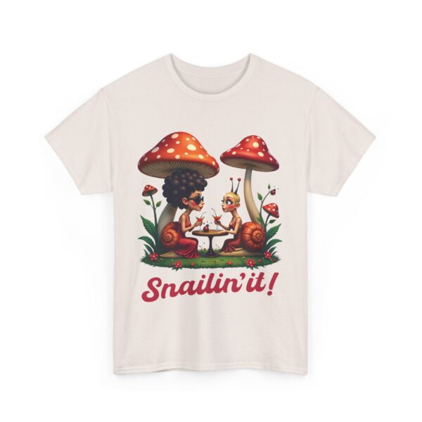 Snailin’ It Funny Snail Party Ladybugs Whimsical Nightlife Unisex Heavy Cotton Tee - Image 11