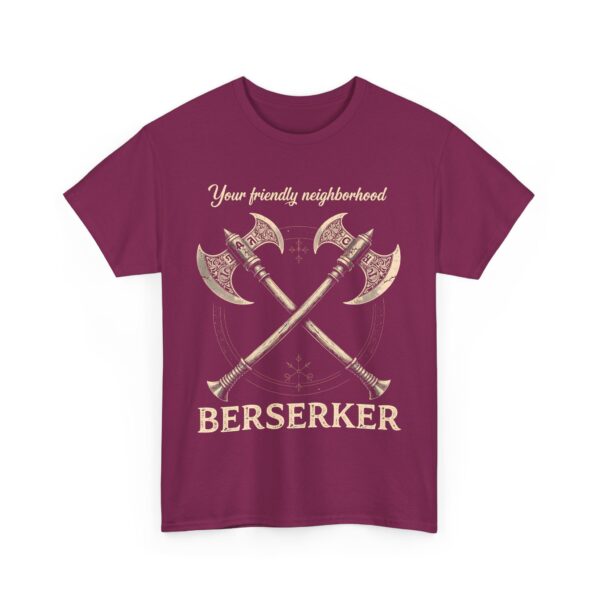 Funny Viking Norse Mythology Berserker Warrior Nordic Axe Design Unisex Heavy Cotton Tee - Image 2