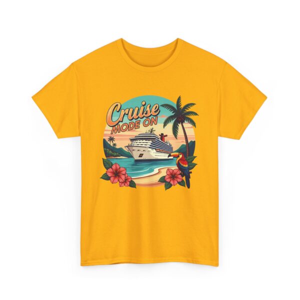 Cruise Mode On Tropical Travel Vacation Beach Sunset Adventure Design Unisex Heavy Cotton Tee - Image 7