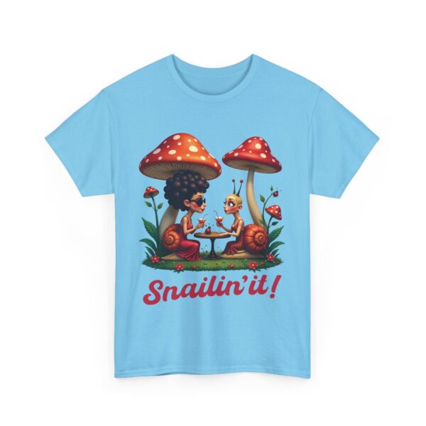 Snailin’ It Funny Snail Party Ladybugs Whimsical Nightlife Unisex Heavy Cotton Tee - Image 10