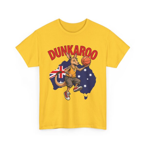 Dunkaroo Funny Kangaroo Basketball Player Australian Pride Flag Sports Humor Unisex Heavy Cotton Tee - Image 9