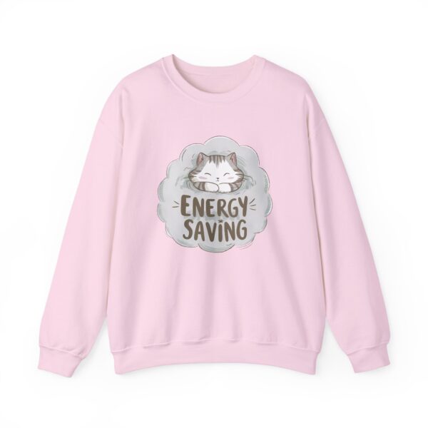 Energy Saving Cute Sleeping Kitten on a Fluffy Cloud Cat Lovers Design Unisex Heavy Blend™ Crewneck Sweatshirt - Image 2