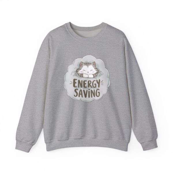Energy Saving Cute Sleeping Kitten on a Fluffy Cloud Cat Lovers Design Unisex Heavy Blend™ Crewneck Sweatshirt - Image 7