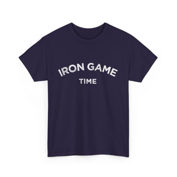 Iron Game Time Motivational Distressed Powerlifting Bodybuilding Letter Art Design Unisex Heavy Cotton Tee - Image 6