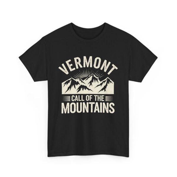 Vermont Call of the Mountains Retro Vintage Distressed Sunset Art Design Unisex Heavy Cotton Tee - Image 2