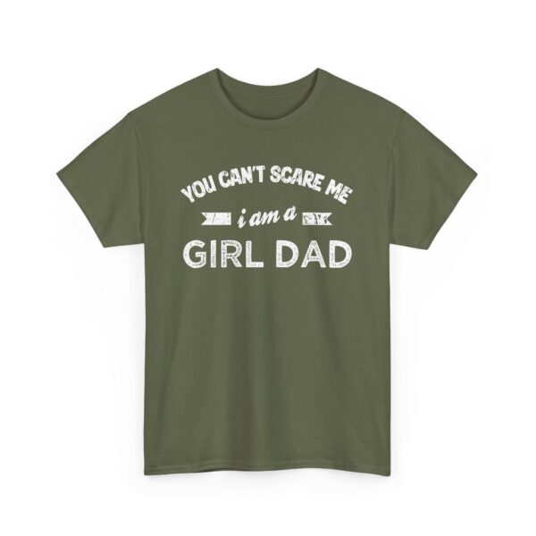 Bold Distressed 'Girl Dad' Empowerment Letter Art Design for Dads Unisex Heavy Cotton Tee - Image 3