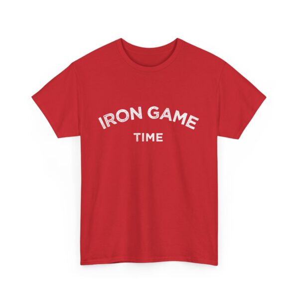 Iron Game Time Motivational Distressed Powerlifting Bodybuilding Letter Art Design Unisex Heavy Cotton Tee - Image 12